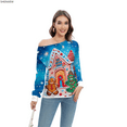 thumbnail image 5 of Women Xmas Sweatshirt Off-shoulder Sexy Long Sleeve Cartoon Animal Print Pullover Christmas Ugly Top Christmas Creative Gift New (GA404-1024,M), 5 of 6