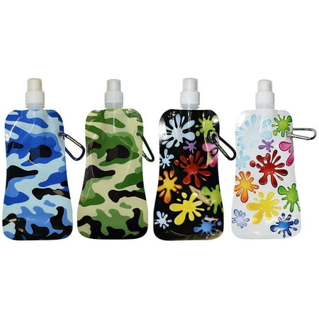 Water2Go BPA Free Foldable Water Bottle with Carabiner, Colors May