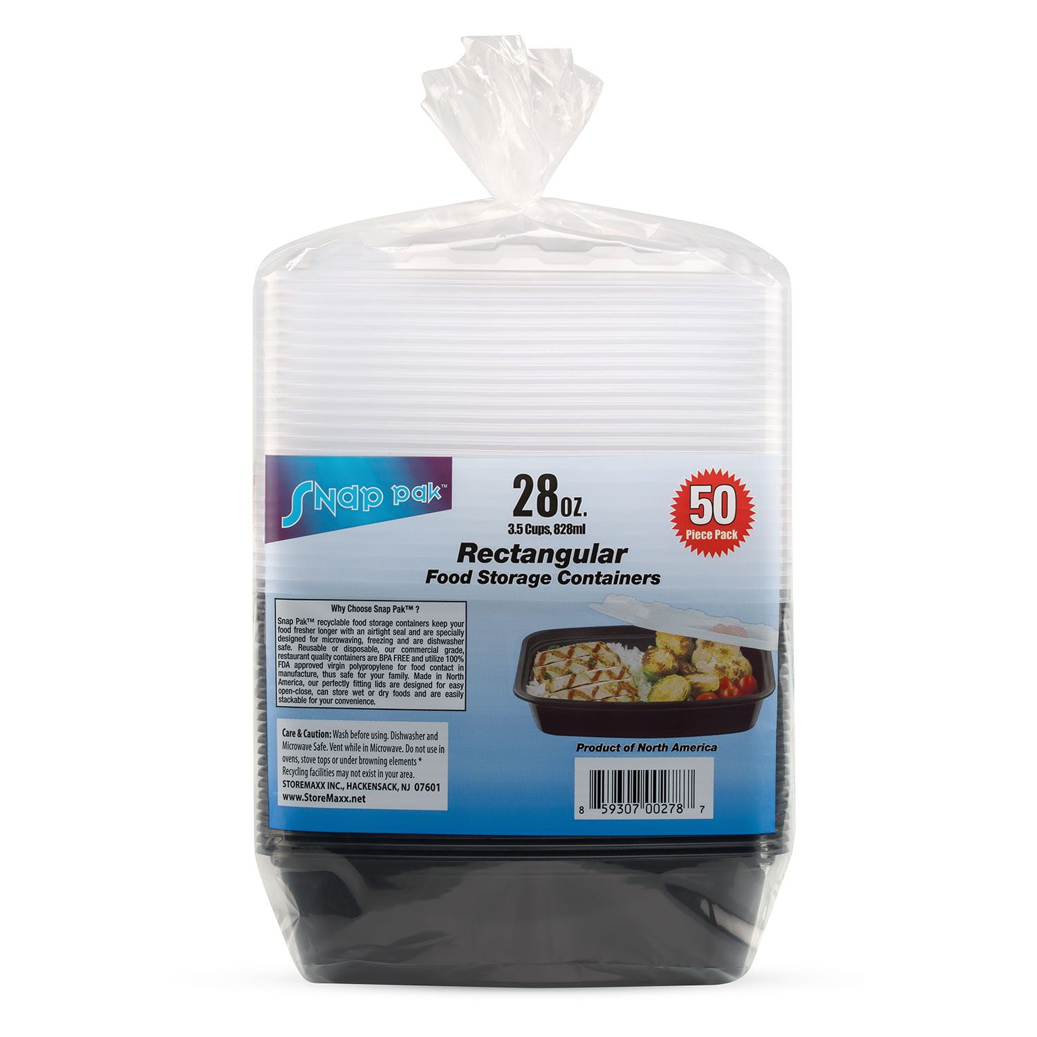 Snap Pak Food Storage Container 28oz 50ct