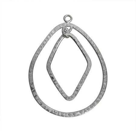 - FSF-165 Silver Overlay Chandelier Earring Finding Pear & Diamond Shape
