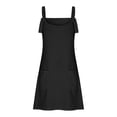 thumbnail image 5 of under $5 JINMGG Summer Dresses 2025, Dresses for Women 2025 Fashion Women Casual Comfortable Solid Color Pocket Summer Suspender Dress Black S, 5 of 6