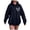 A01-Navy, variant on Godom Women's Casual Hoodies Long Sleeve Sweatshirts Cowl Neck Drawstring Hooded Pullover Top with Pockets