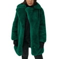 thumbnail image 3 of Kilaqueen Winter Coats for Women Faux Fur Thick Lapel Long Sleeve Jacket Fluffy Solid Color Open Front Casual Loose Fit Clothes, 3 of 3