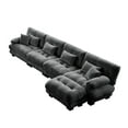 thumbnail image 6 of KYLE & KAY Convertible Sectional Sofa Couch, Chenille Oversized 4 Seater Cloud Couch with 6 Soft Pillows, Upholstered L Shaped Sofa with Ottoman for Living Room, Apartment, Office, Gray, 6 of 7