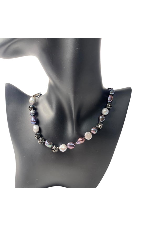 Pre-Owned Christian Dior Dior Rose Pearl Freshwater Necklace Pendant Choker for Women