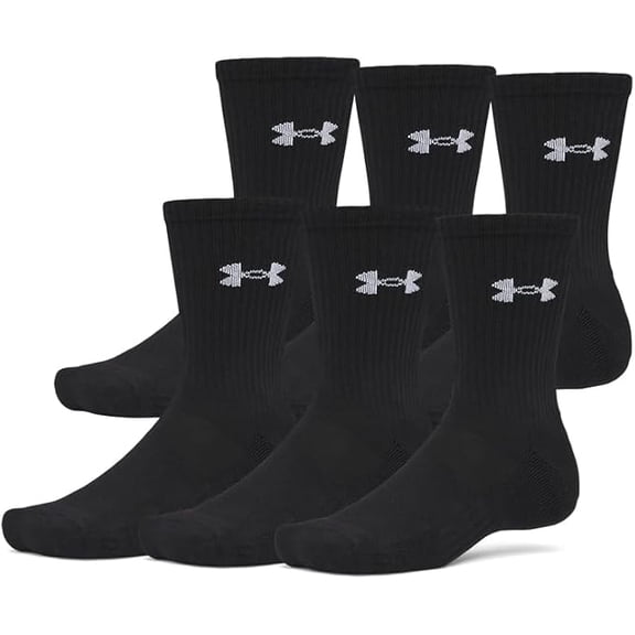 Under Armour Unisex Performance Cotton Crew Socks 6 Pack