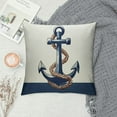 thumbnail image 2 of Nawypu  Nautical Sailing Throw Pillow Cover Navy Blue with Anchor/Compass Pattern Rectangular/Waist Cushion Cover Ocean Beach Home Decor Pillowcases,for Sofa Couch Patio, 2 of 5
