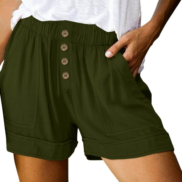 Birdeem Shorts pour Femmes Shorts d'Été Unis avec Poches Décontractés pour Sports