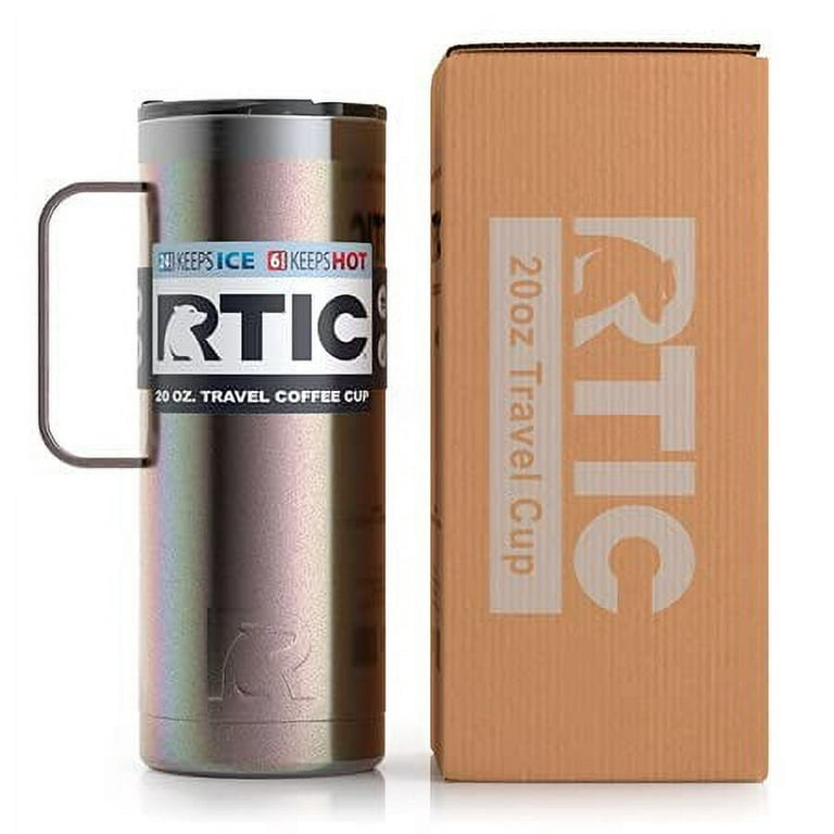 RTIC 16 oz Coffee Travel Mug with Lid and Handle, Stainless Steel Vacuum-Insulated  Mugs, Leak, Spill Proof, Hot Beverage and Cold, Portable Thermal Tumbler Cup  for Car, Camping, Lilac 