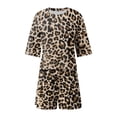 thumbnail image 5 of MEZZALL Women 2 Piece Leopard Print Pajama Short Sleeve Tops With Side Slit Shorts Comfy Sleepwear Nightwear Breathable Pjs, 5 of 5