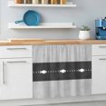 Black Grey Coastal Fish Small Cabinet Curtains 10