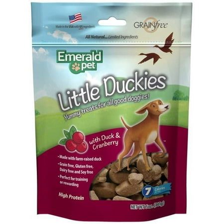 UPC: 0853258004272 | Emerald Pet Little Duckies Dog Treats with Duck and Cranberry