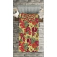 thumbnail image 3 of Ambesonne Vintage Quilted Bedspread Set 2 Pcs, Exotic Wild Tropic Birds, Twin Size, Beige Red, 3 of 6