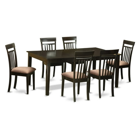 East West Furniture Henley 7 Piece Extension Dining Table Set With East West Furniture Henley 7 Piece Extension Dining Table Set With Capri Chairs