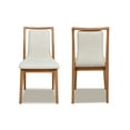 thumbnail image 6 of 2 Natural Brown Wood Chairs - White Stain Upholstery, High Back, Fully Assembled Dining 2pcs, , No Assembly Required,, 6 of 7