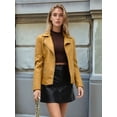 thumbnail image 4 of Giolshon Women's Faux Leather Jacket Moto Water Resistant Coat, 4 of 4