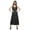 Black, variant on Cotton V Neck Sleeveless Long maxi Dress Spaghetti Strap Casual Clothing