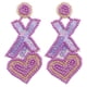 thumbnail image 1 of KAKOWELY par de pendientes de corazón con cuentas, pendientes colgantes de corazón de amor, pendientes de gota para el Día de San Valentín, joyería, 1 of 4