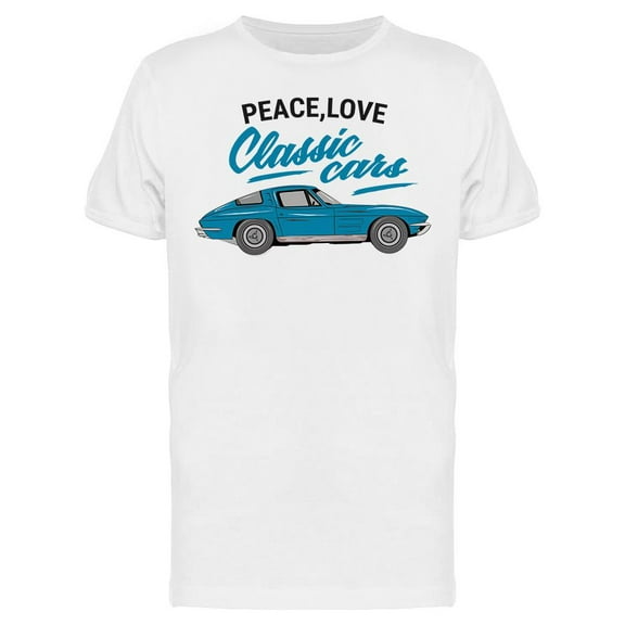 Peace, Love Classic Cars T-Shirt Men -Image by Shutterstock, Male Large