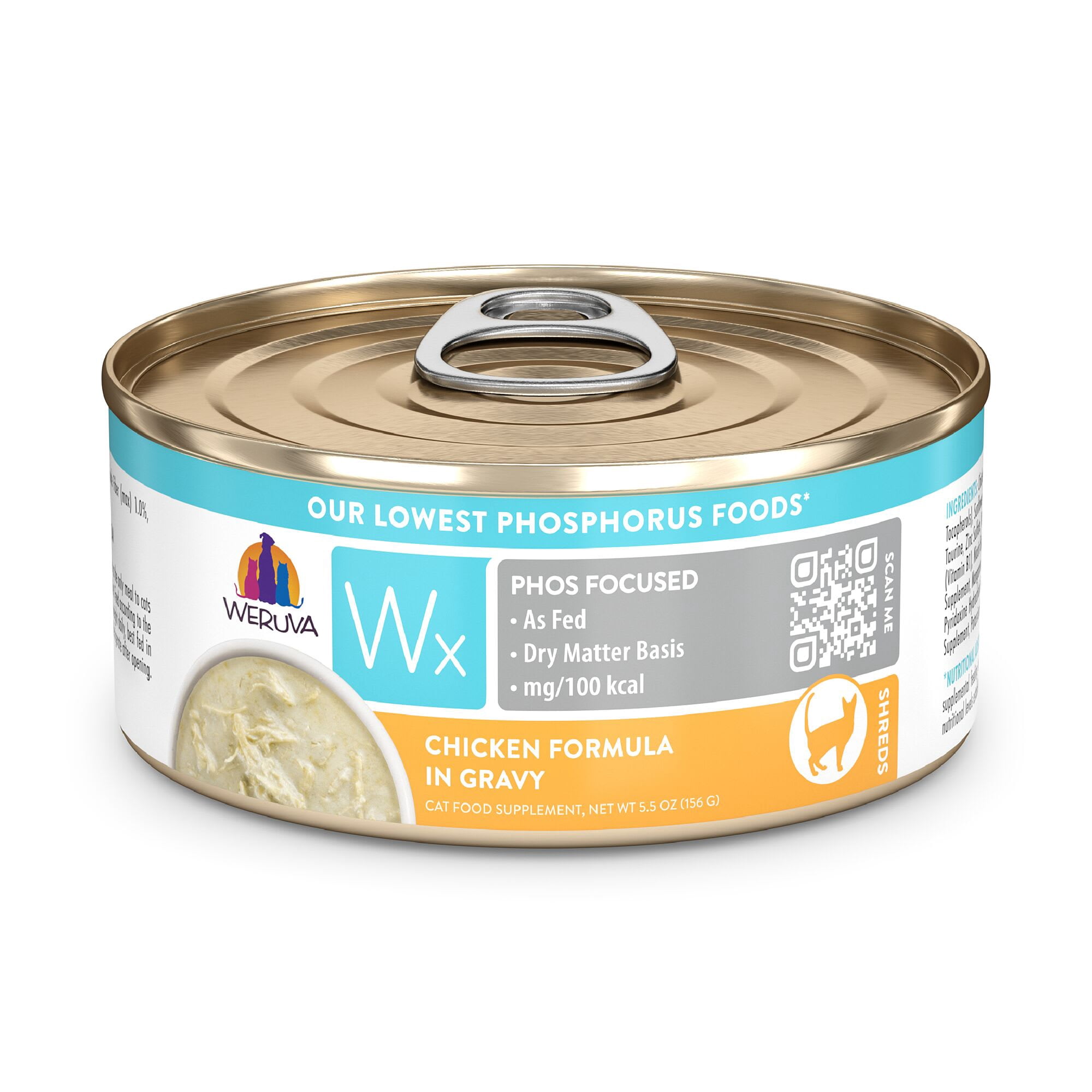 Weruva Wx Phos Focused Chicken Formula in Gravy Wet Cat Food, 5.5 oz, Case of 8