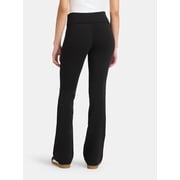 No Boundaries Flare Pants with Foldover Waistband, 32 Inseam, Womens and Womens Plus XS-XXL