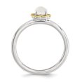 thumbnail image 2 of Sterling Silver & 14k Stackable Expressions Moonstone Polished Ring Size 6, 2 of 3