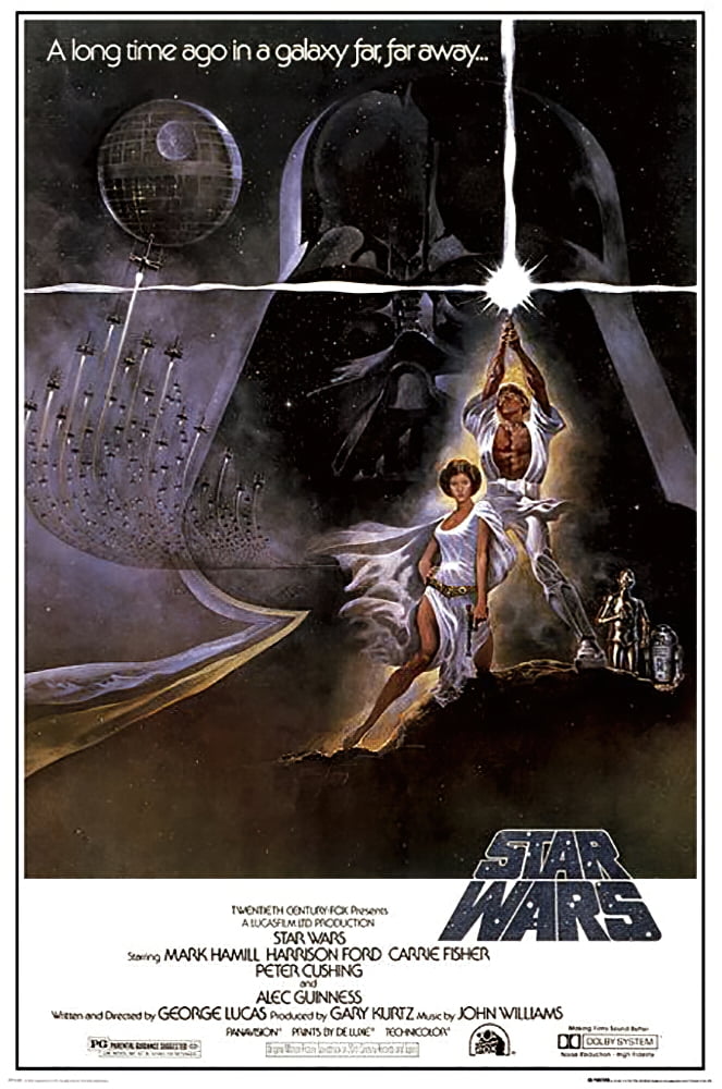 FRAMED Star Wars A New Hope 34x22 Movie Art Print Poster WIDE FRAME 