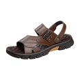 thumbnail image 1 of Sandals for Men, Breathable Open Toe with Thick Rubber Sole and Hook-and-Loop Closure for Beach, Vacation, Outdoor Use, 1 of 9