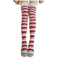 thumbnail image 3 of beishanbush Socks Womwn Coral Socks Over The Knee Thicken Warm Sleeping Towel Striped Socks Red, 3 of 3