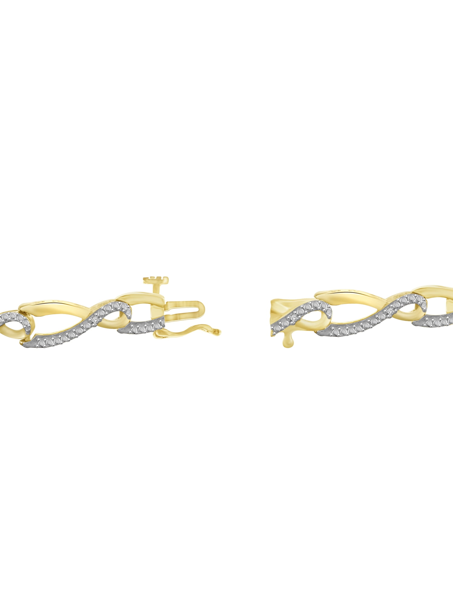 White Diamond Accent 14kt Gold-Plated Bracelet, 7.50