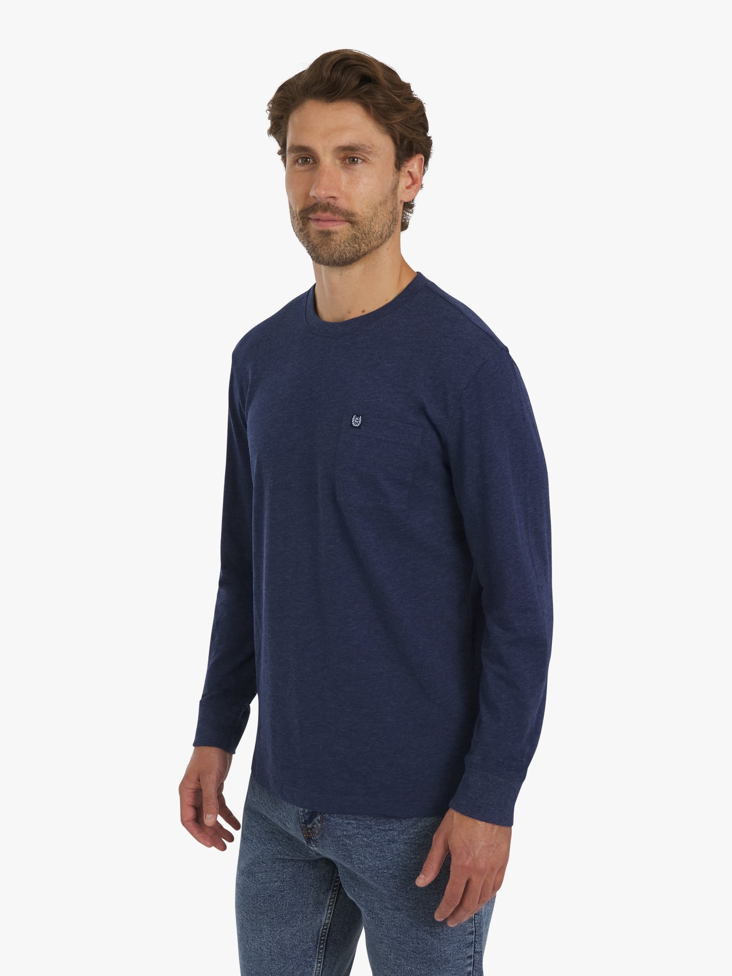 Chaps Men's & Big Men's Long Sleeve Slub Tee, Sizes S-3XL