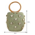 thumbnail image 4 of Bolsos Con Asa Superior Bolsos de mano para mujer, bolso de mano tejido de paja con diamantes de imitación, bolso de playa, bolso (verde) Tmvgtek Para Estrenar, 4 of 4