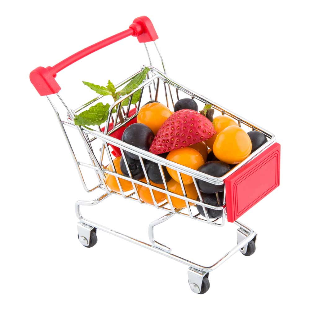 Mini Shopping Cart, Novelty Shopping Cart 5.5 Inches Silver and