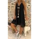 thumbnail image 2 of Vestido de mujer con cuello en V, ropa de verano de encaje, vestido sin mangas sexy de talla grande, negro, S Vogacara AP002065-25, 2 of 6