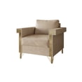thumbnail image 3 of Castle Place Comtemporary Glam Velvet Upholstered Armchair, Beige, 3 of 7