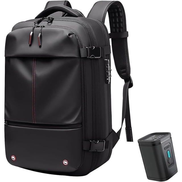 Mochila xinyu Airback con cerradura antirrobo negra con bomba de aire
