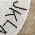 thumbnail image 5 of nuLOOM Kids Washable Round Alphabet Rug, 4' x 6', Ivory, 5 of 9