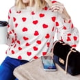 thumbnail image 4 of Love Heart Printed Women Long Sleeve Shirt Autumn Tops, 4 of 5