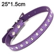 thumbnail image 2 of 10 "-16.5" longitud total piel de gamuza piedras preciosas collar de perro mascota diamante de cristal brillante, 2 of 5