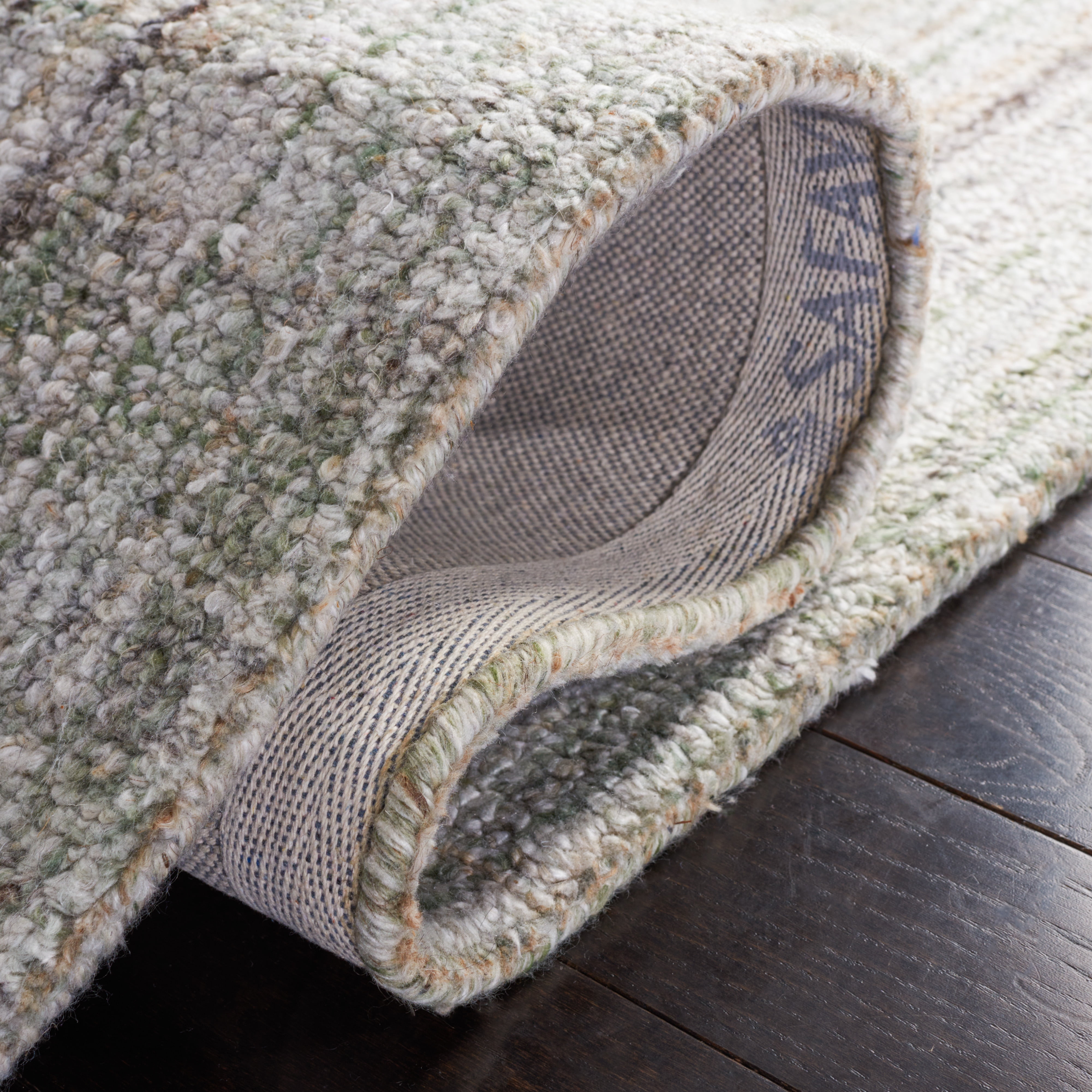 SAFAVIEH Abstract Jerrald Striped Runner Rug, Green/Sage, 2'3" x 12'