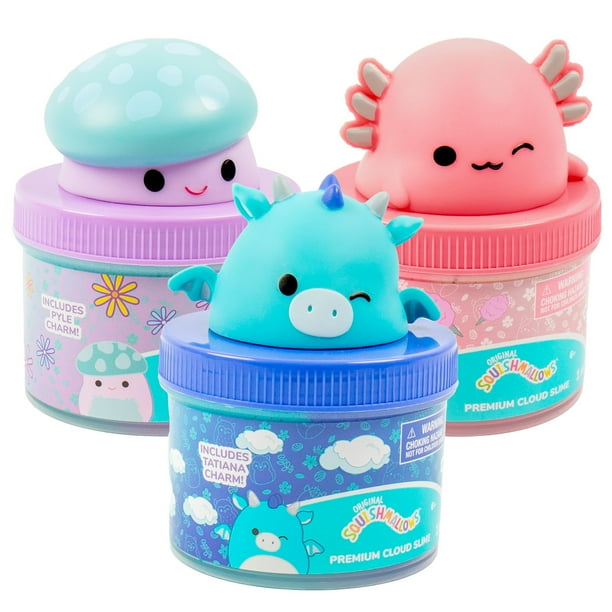 Slime Squishmallows Premium Perfumado, paquete de 3 unidades con purpurina, 240 ml