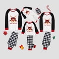 thumbnail image 1 of Pijamas familiares a juego de Navidad, diseño exclusivo, cabeza de ciervo con sombrero, Feliz Navidad, conjunto de pijamas blancos, 1 of 3