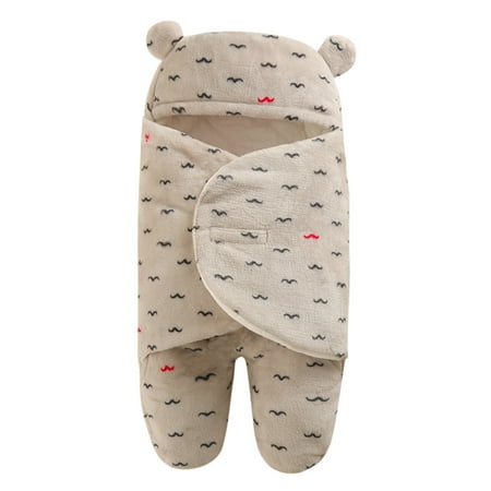 

Baby Boys Girls Cartoon Flannel Swaddle Wrap Printed Sleeping Blanket Cooton Warm Hoodie Swaddle Wrap