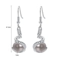thumbnail image 2 of Yoursfs Gray Pearl Hook Earrings for Women Pierced Earrings 18K White Gold Plated Earrings Leverback Pearl Earrings, 2 of 3
