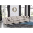 thumbnail image 2 of Meridian Furniture Indulge 140" Contemporary Linen Fabric Modular Sofa in Beige, 2 of 9