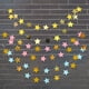 thumbnail image 2 of Nvzi Paquete de 2 guirnaldas de estrellas brillantes de 13 pies para decoración, banderines colgantes brillantes, bodas, cumpleaños, festivales, fiestas, pentagrama dorado, 2 of 4