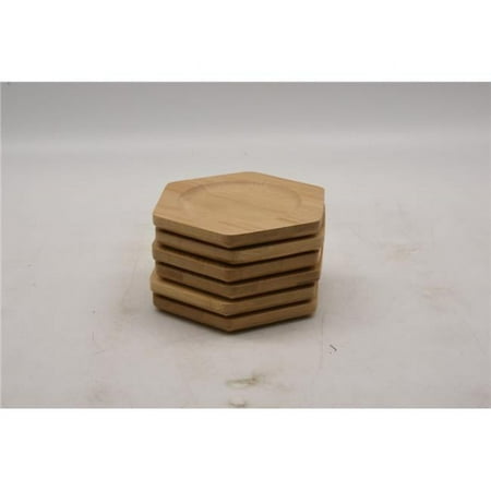 

Heim Concept HC-CO01611BS6 Hexagon Bamboo Coaster Brown - Set of 6