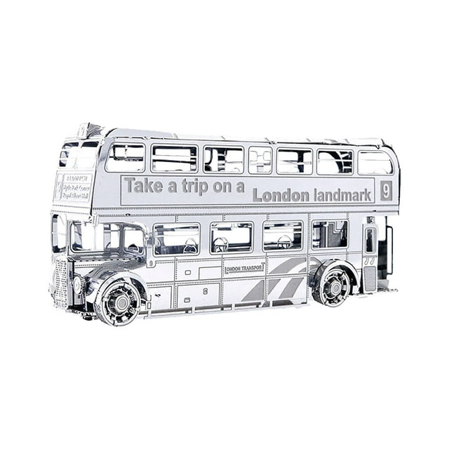 AS SHOWN Metal Assembled Models Diy Puzzles Bus Model For Desktop Decoration And Building Fun No Glue Required For Ages 14 And Up