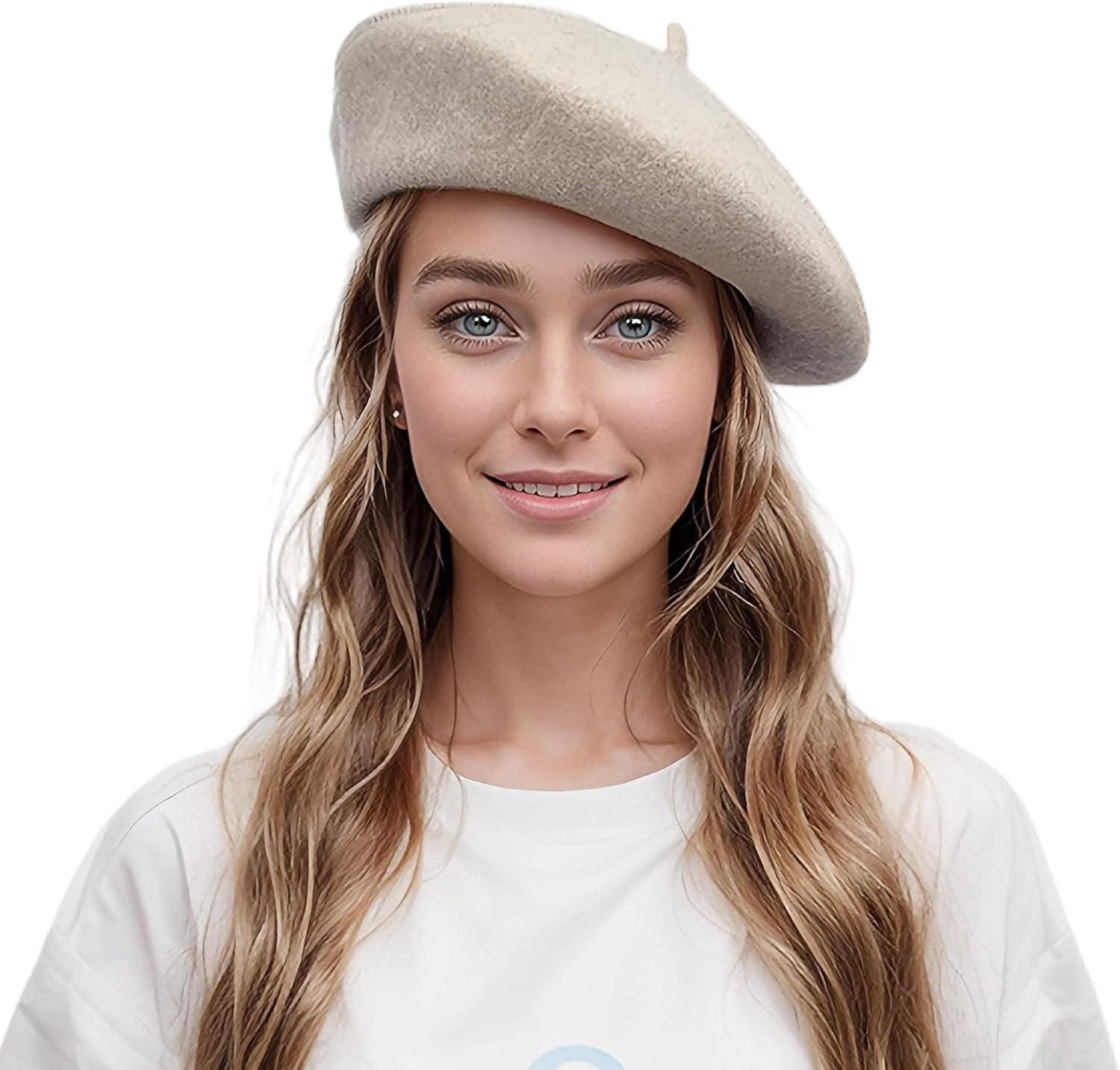 Women\'s French Style Flower Knitted Embroidery Beret Hats White French Wool Beret With Unique Flower Embroidery  main image 3