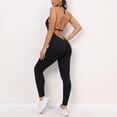 thumbnail image 7 of Women's Crisscross Backless Yoga Jumpsuit - Long Sleeve, Nylon/Spandex, S-L, High Stretch, Workout/Activewear, 7 of 7